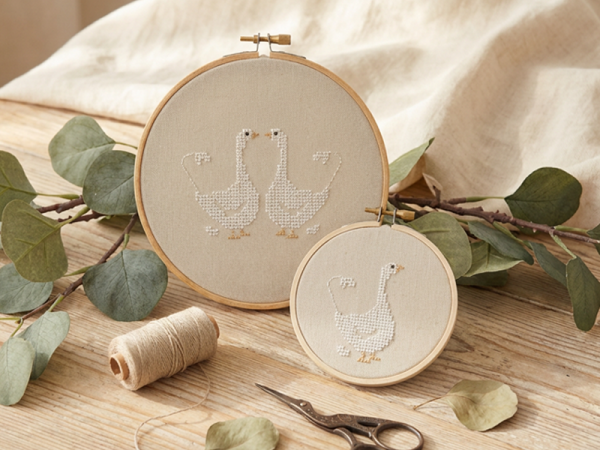 Gans Gänse Liebe - Kreuzstich Stickdatei